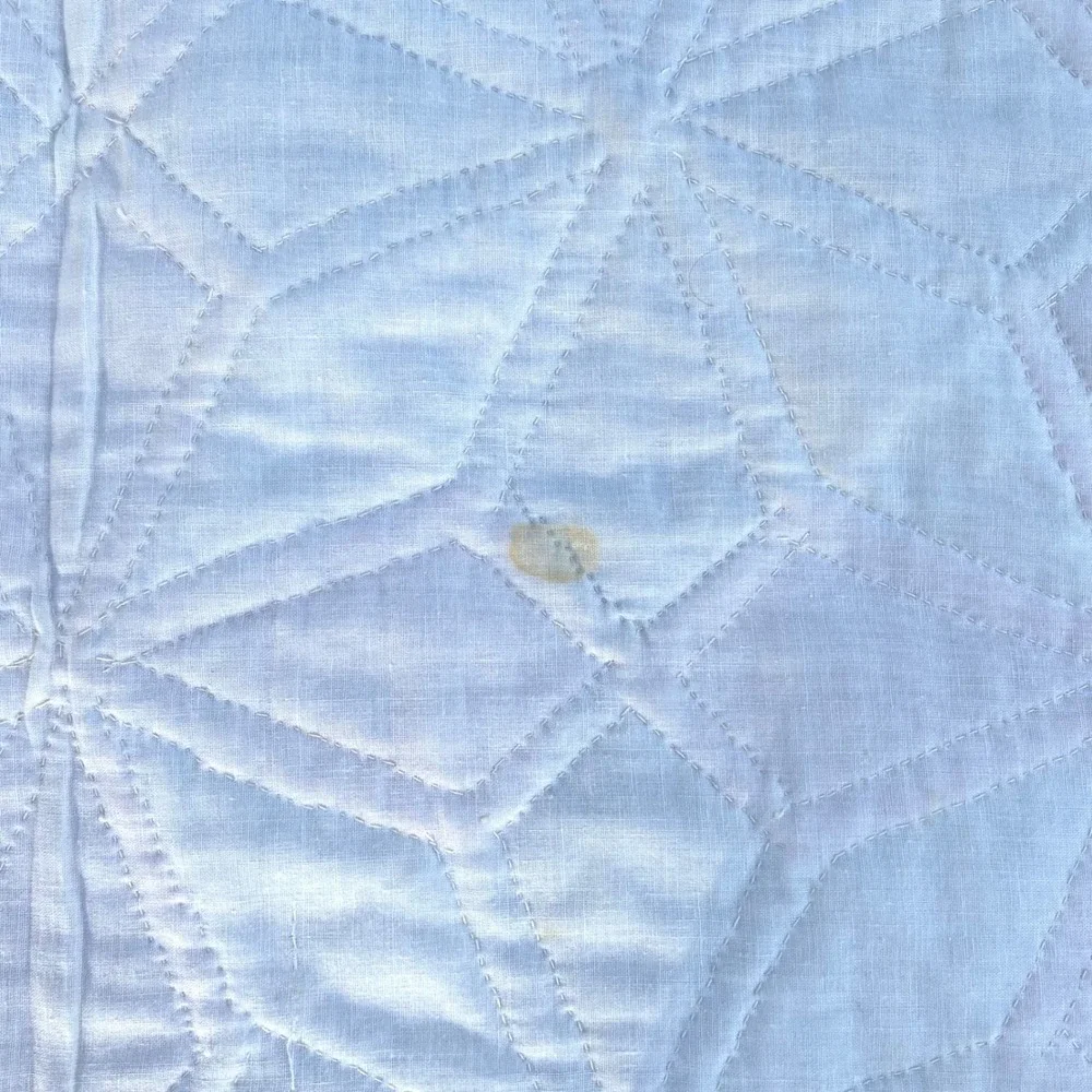 Vintage Handmade Patchwork Quilt Star‎ Geometric Orange Brown Calico 70s Retro - Picture 13 of 15